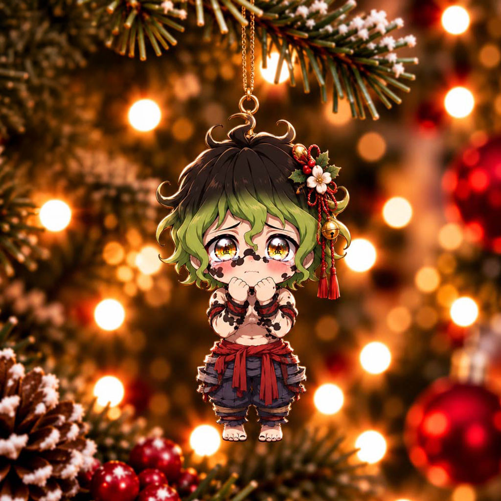 Demon Slayer Gyutaro Chibi Christmas Ornament Gyutaro Merch Holiday Tree Decor Gift For Xmas