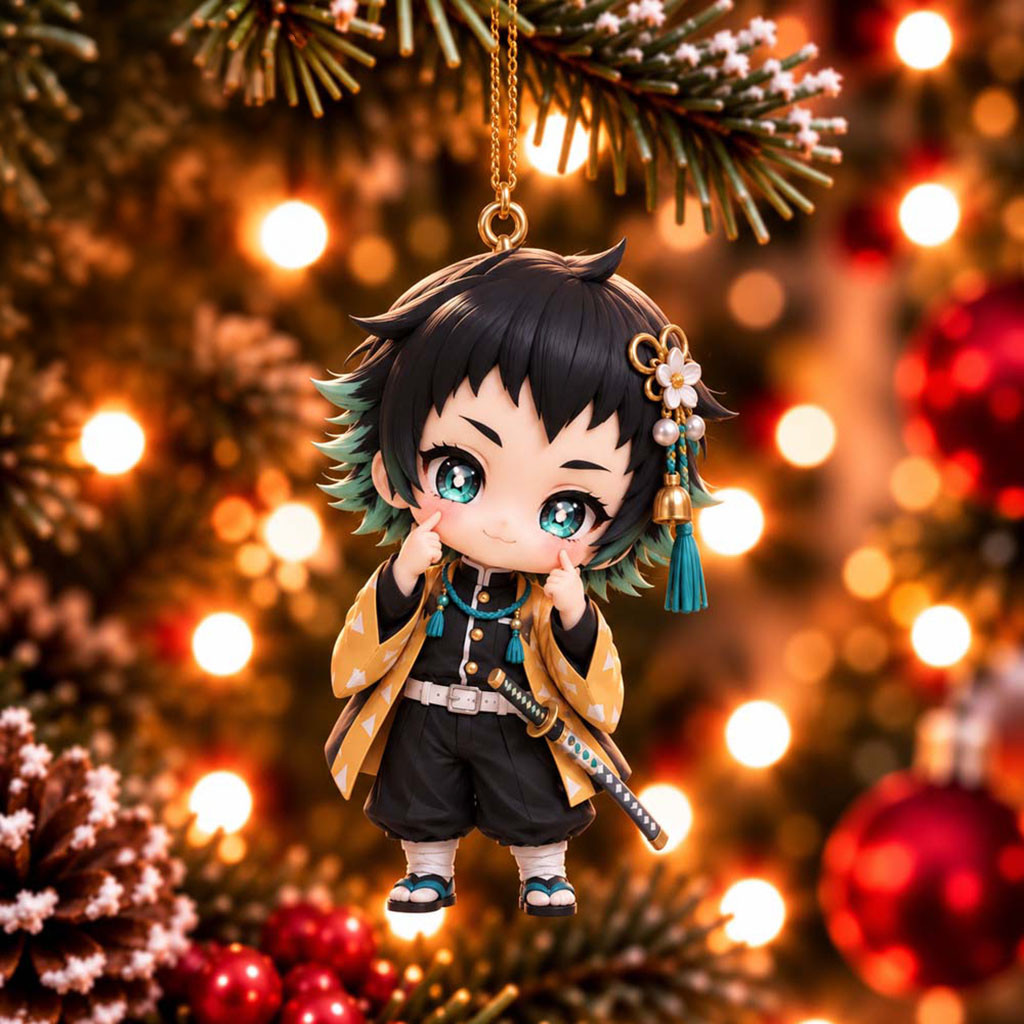 Demon Slayer Kaigaku Chibi Xmas Ornament Kaigaku Merch Christmas Tree Decor Gift For Fan