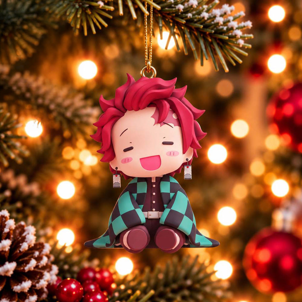 Demon Slayer Kamado Tanjiro Chibi Xmas Ornament Kamado Tanjiro Merch Christmas Tree Decor