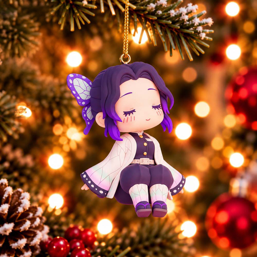 Demon Slayer Kocho Shinobu Chibi Xmas Ornament Kocho Shinobu Merch Christmas Tree Decorations