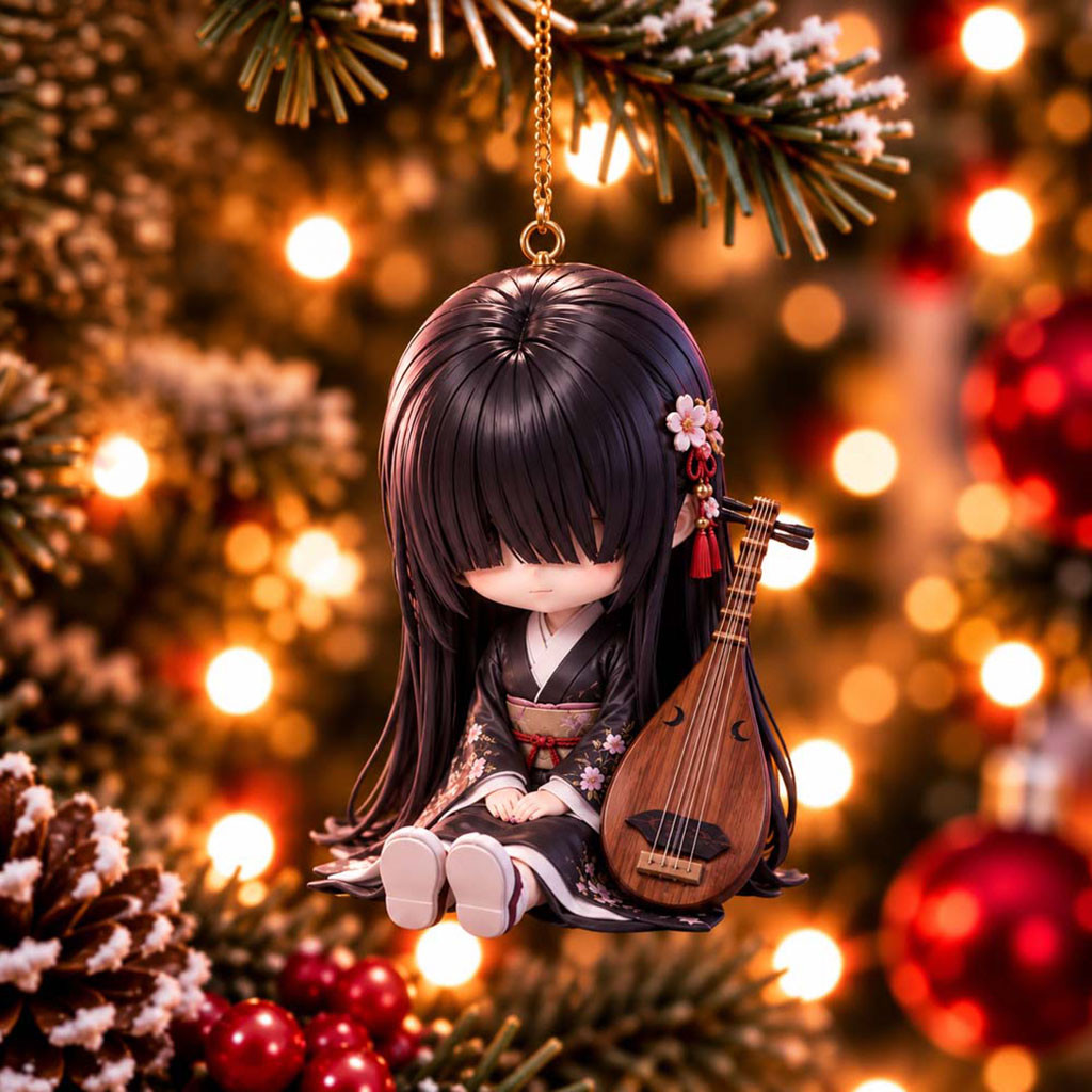 Demon Slayer Nakime Chibi Xmas Ornament Nakime Merch Christmas Tree Decorations Fan Gifts
