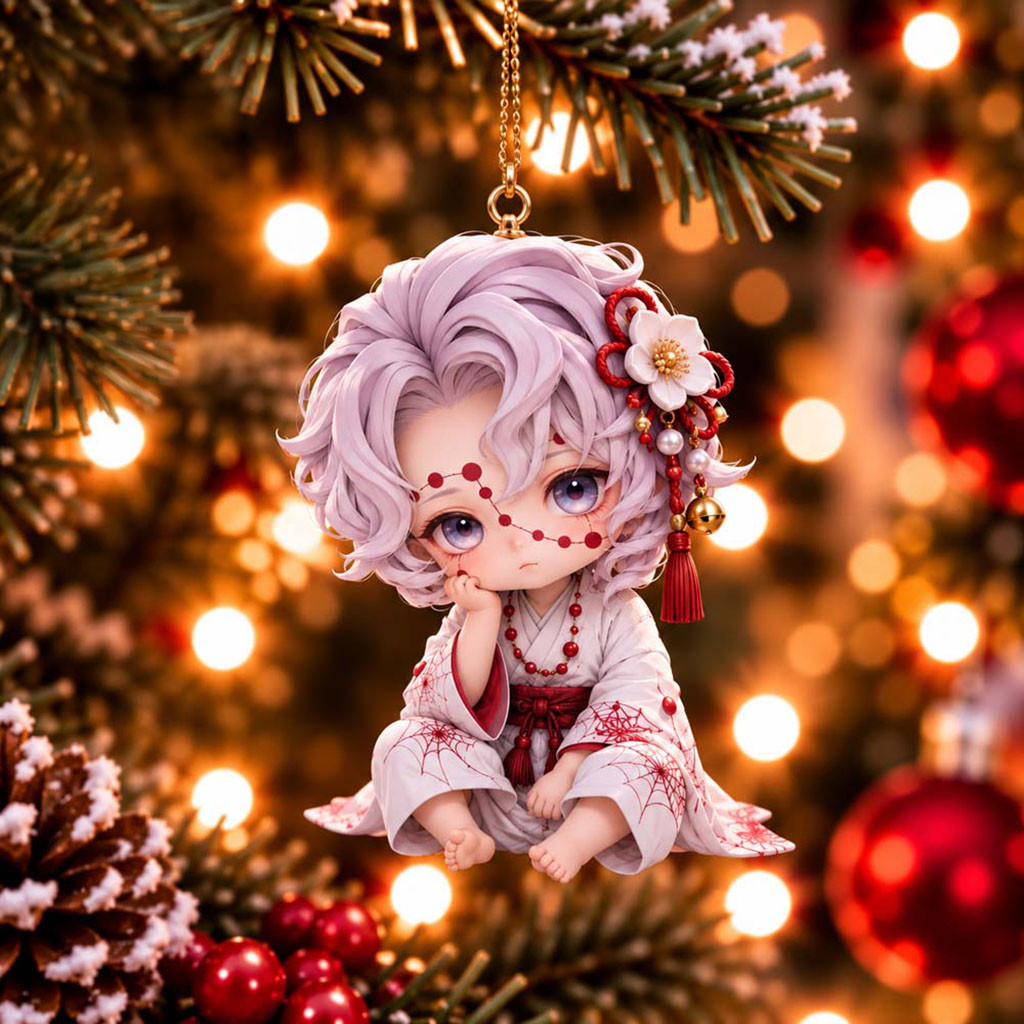 Demon Slayer Rui Chibi Xmas Ornament Rui Merch Anime Holiday Tree Decor Gift For Fans