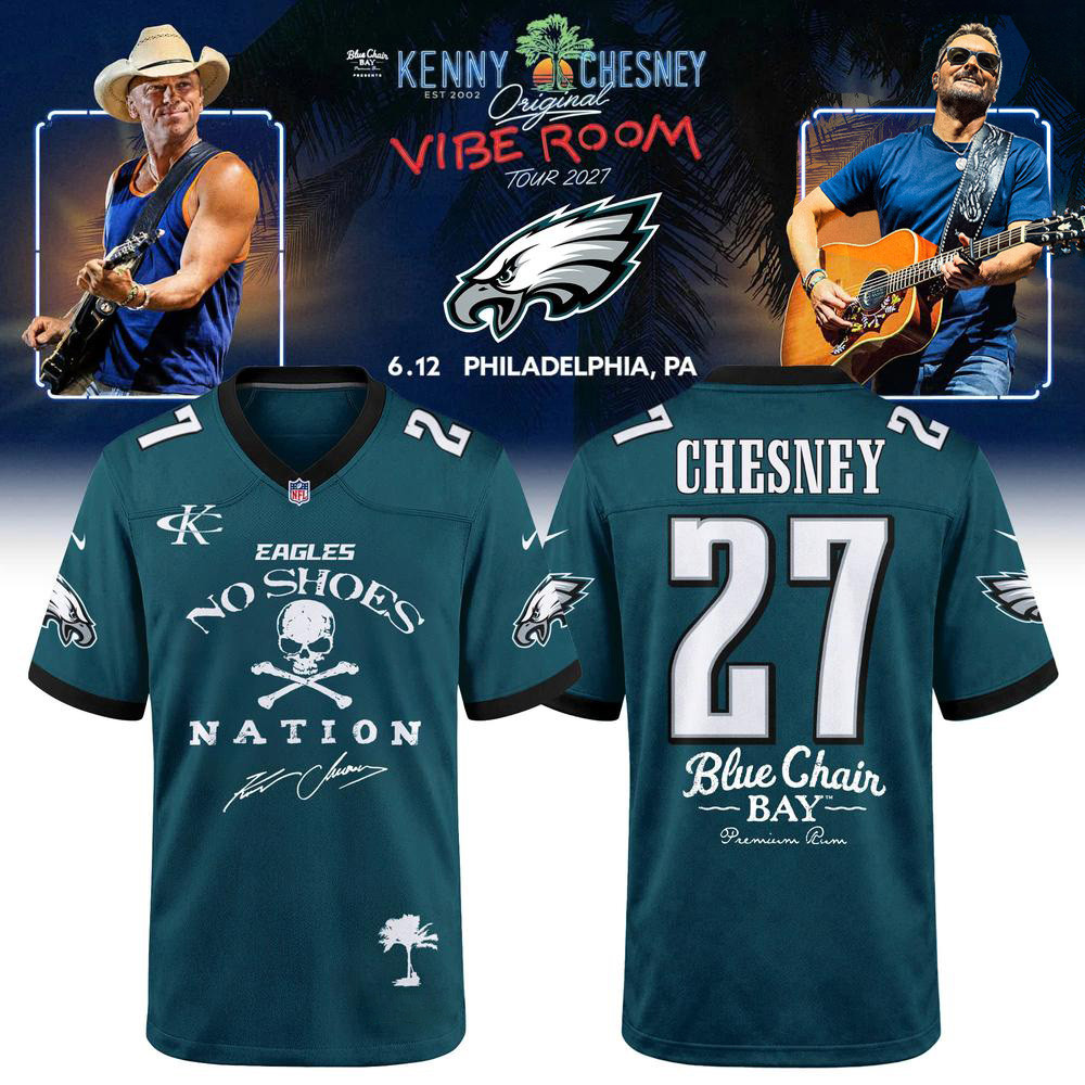 Philadelphia Eagles X Kenny Chesney Merch Vibe Room Tour Football Jersey Chesney Lovers Presents