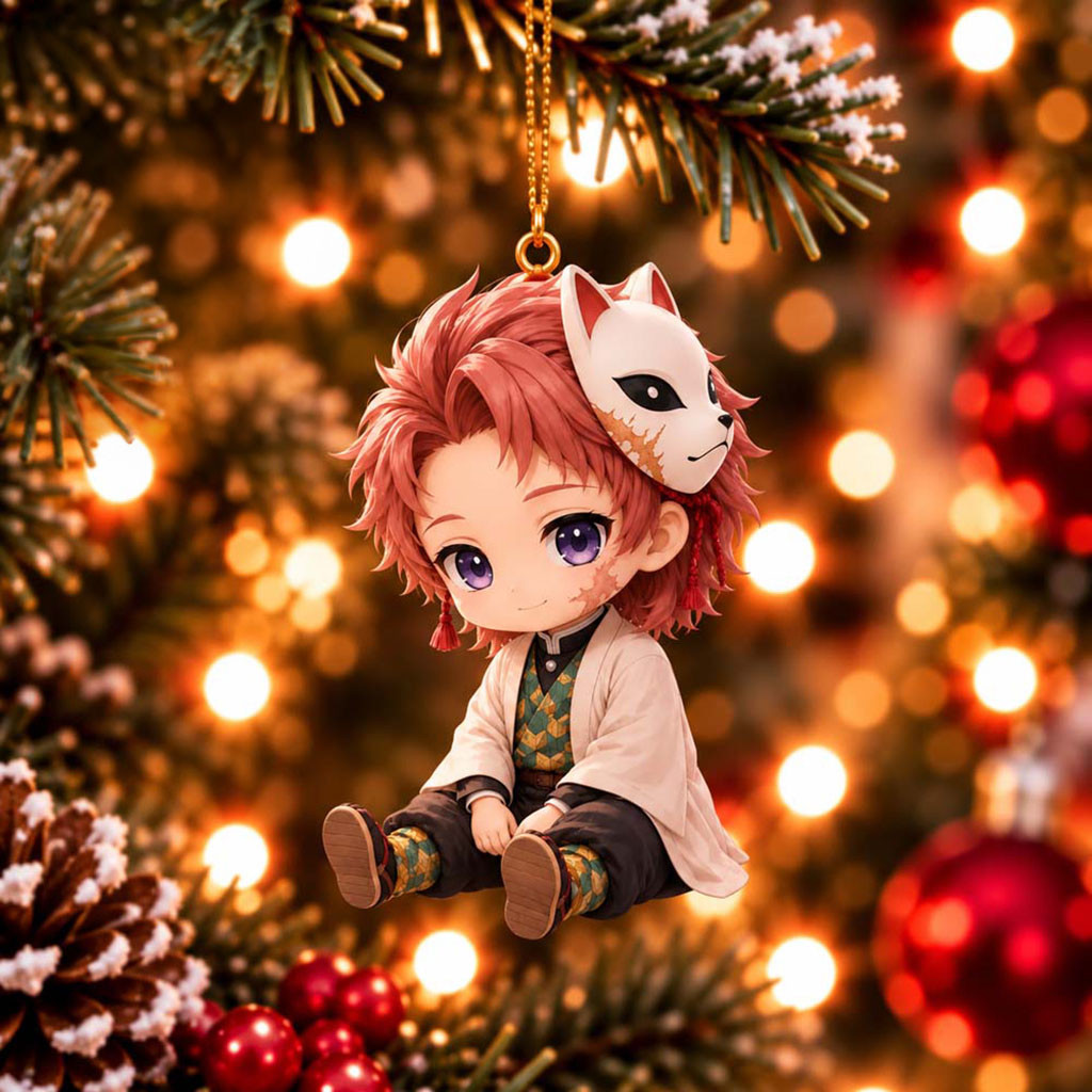 Demon Slayer Sabito Chibi Xmas Ornament Sabito Merch Anime Holiday Tree Decor Gift For Fans