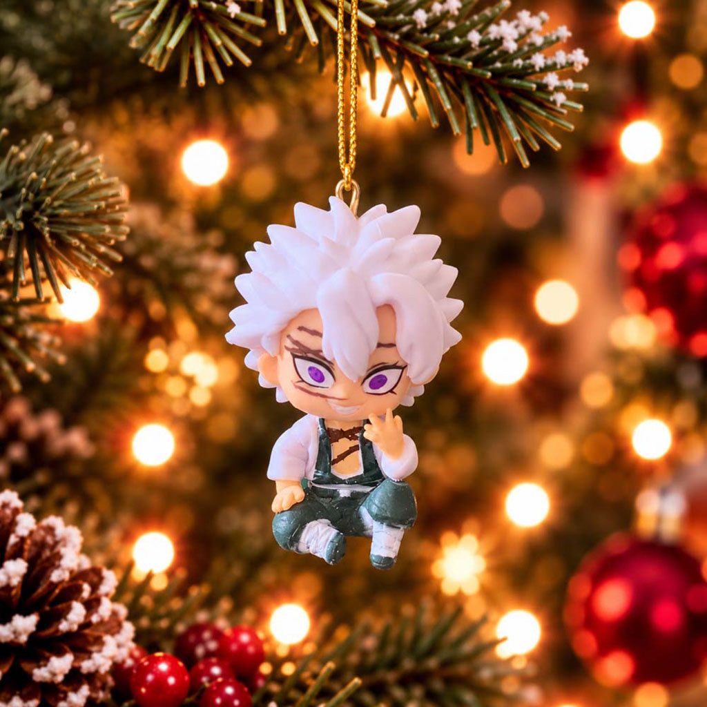 Demon Slayer Sanemi Shinazugawa Chibi Christmas Ornament Sanemi Shinazugawa Merch Anime Decor