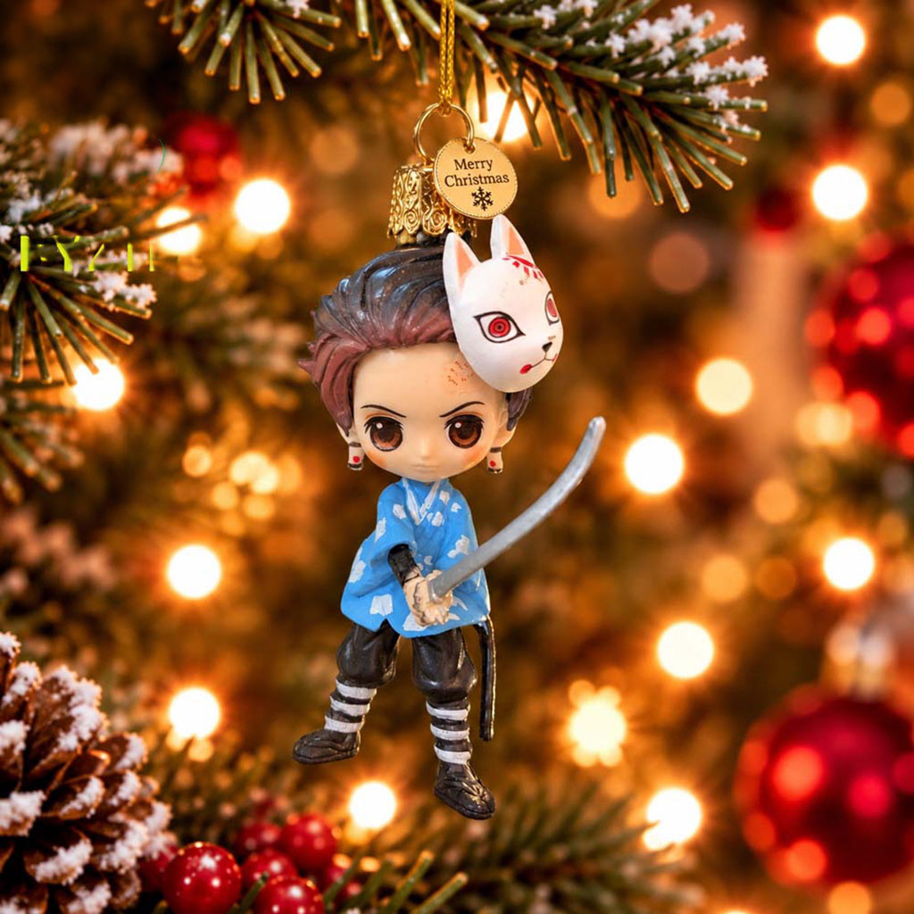 Demon Slayer Tanjiro Kamado Chibi Christmas Ornament Tanjiro Kamado Merch Anime Fan Gifts
