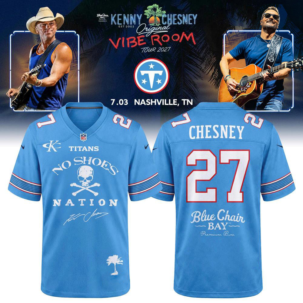 Tennessee Titans X Kenny Chesney Merch Vibe Room Tour Football Jersey Kenny Chesney Fans Gifts