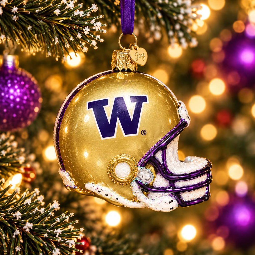 Washington Huskies Football Helmet Christmas Ornament Holiday Tree Decor Gifts For Huskies Fans