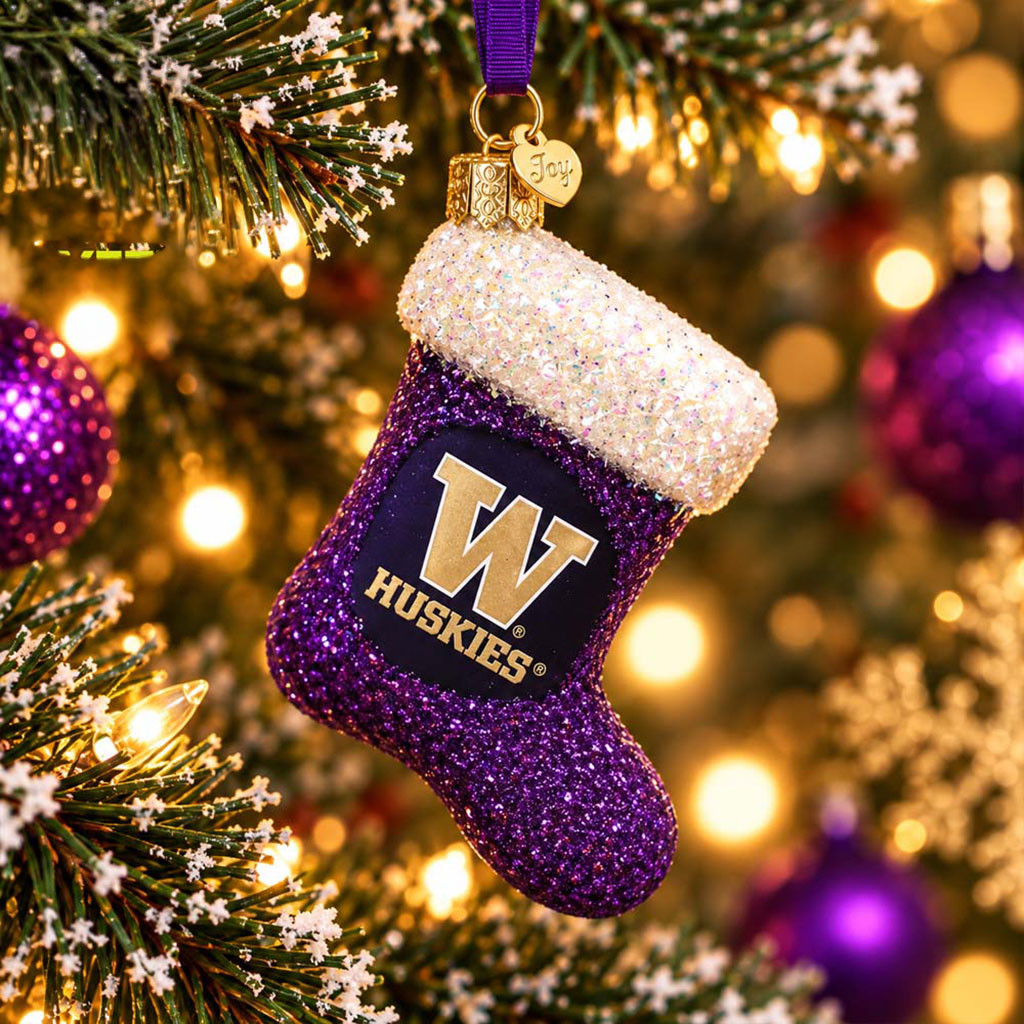 Washington Huskies Stocking Christmas Ornament Xmas Tree Decor Gifts For Huskies Fans