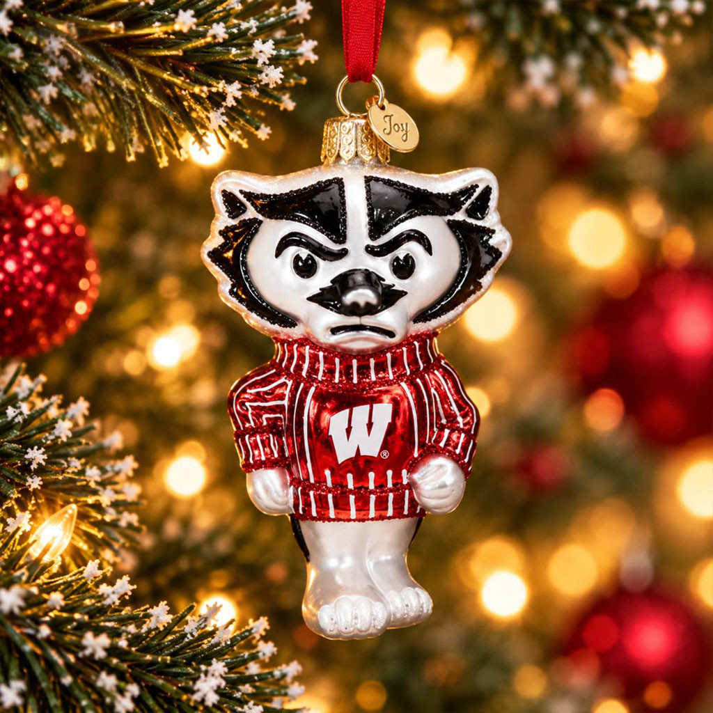 Wisconsin Badgers Bucky Badger Christmas Ornament Holiday Tree Decor Gifts For Badgers Fans