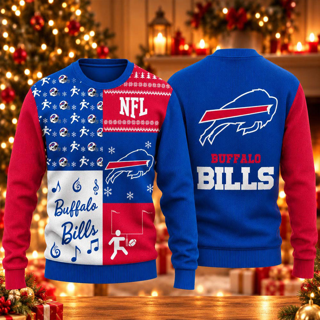 Buffalo Bills Merry Christmas Ugly Sweater Bills Merch Gifts For Football Fan 1 - Unicasport Buffalo Bills Merry Christmas Ugly Sweater Bills Merch Gifts For Football Fan