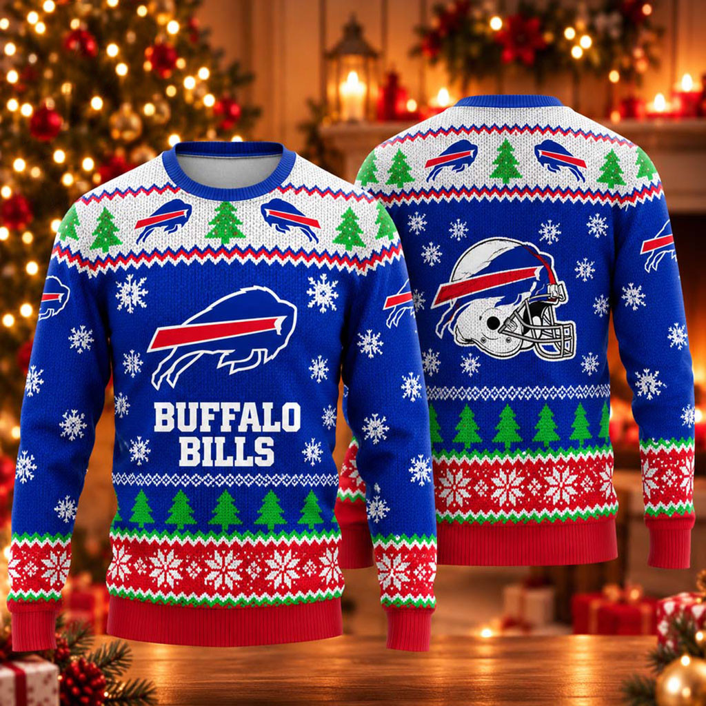 Buffalo Bills X NFL Rivalries Christmas Ugly Sweater Buffalo Bills Merch Gifts For Football Fan 1 - Unicasport Buffalo Bills X NFL Rivalries Christmas Ugly Sweater Buffalo Bills Merch Gifts For Football Fan