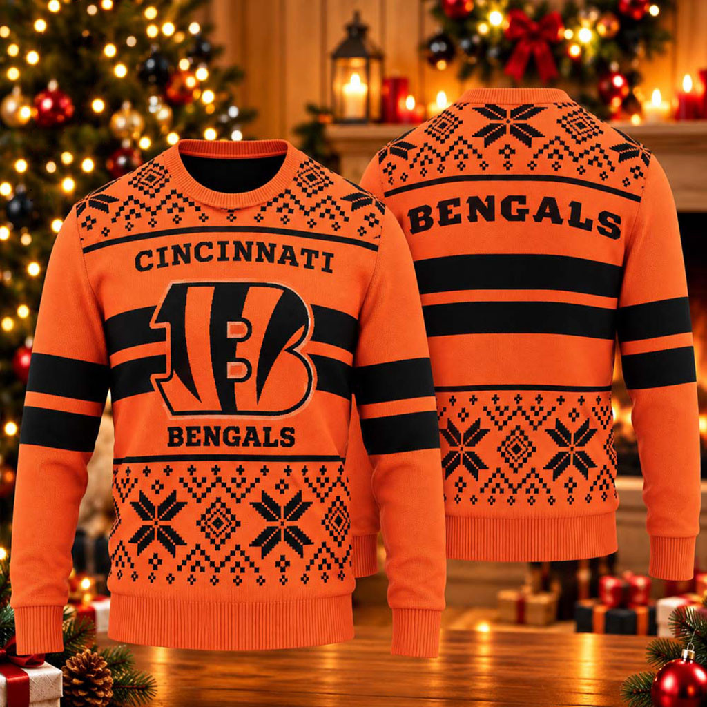 Cincinnati Bengals Light Up 2026 Christmas Ugly Sweater Bengals Merch Football Fan Gift Ideas 1 - Unicasport Cincinnati Bengals Light Up 2026 Christmas Ugly Sweater Bengals Merch Football Fan Gift Ideas