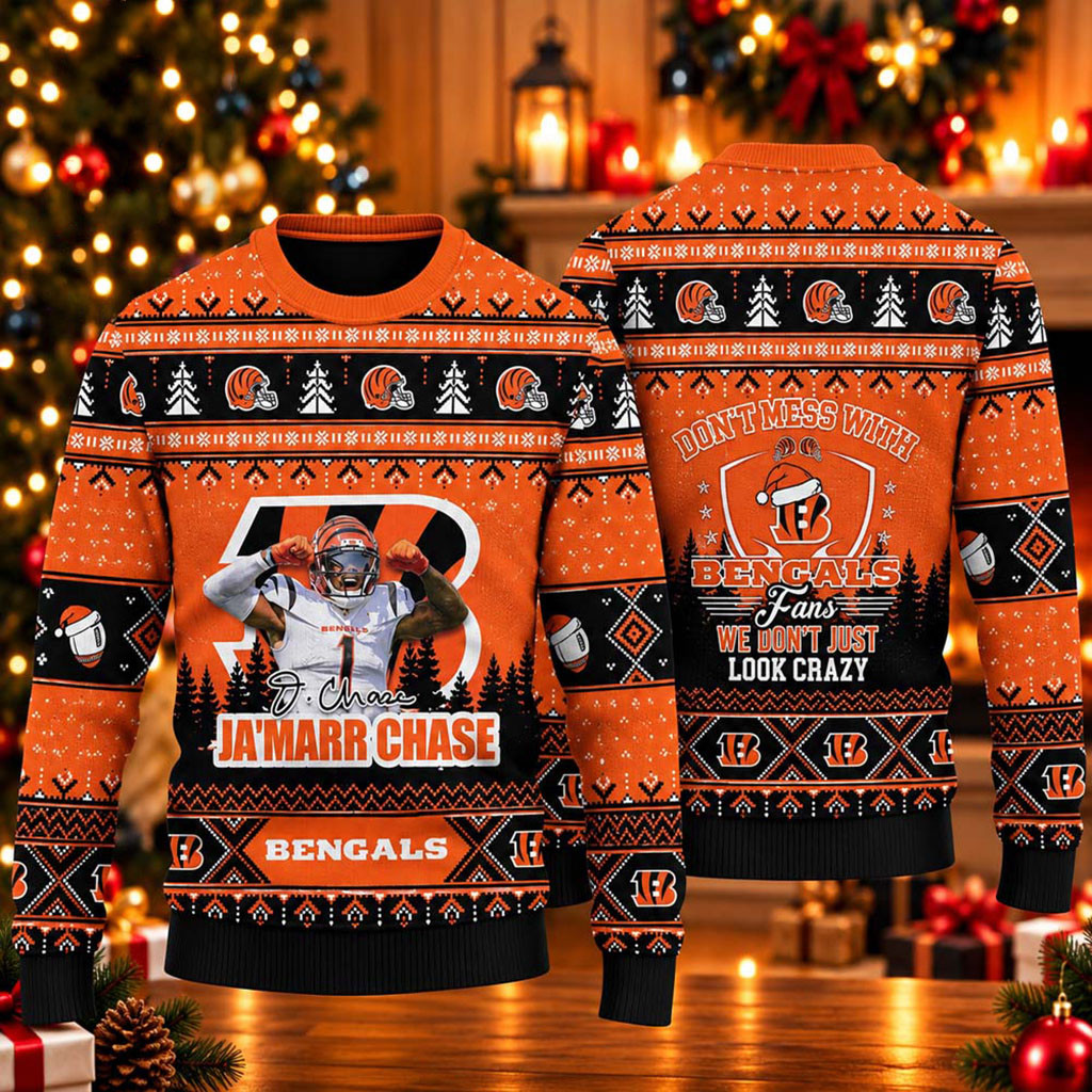 Cincinnati Bengals Merch Don't Mess With Bengals Christmas Ugly Sweater Gifts For Football Fan 1 - Unicasport Cincinnati Bengals Merch Don't Mess With Bengals Christmas Ugly Sweater Gifts For Football Fan