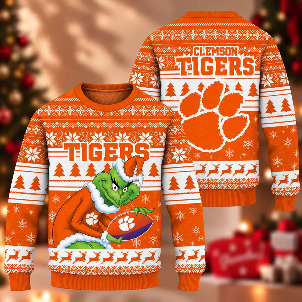 Clemson Tigers The Grinch 2026 Christmas Ugly Sweater Clemson Tigers Merch Gifts For Xmas 1 - Unicasport Clemson Tigers The Grinch 2026 Christmas Ugly Sweater Clemson Tigers Merch Gifts For Xmas