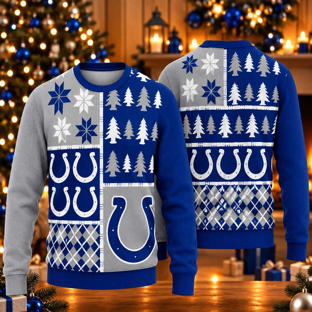 Indianapolis Colts Football 2026 Christmas Ugly Sweater Indianapolis Colts Merch Fans Gifts 1 - Unicasport Indianapolis Colts Football 2026 Christmas Ugly Sweater Indianapolis Colts Merch Fans Gifts