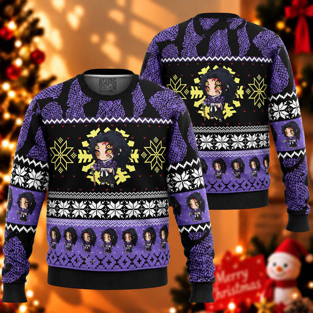 Demon Slayer Kokushibo Chibi Christmas Ugly Sweater Anime Apparel Gifts For Holiday 1 - Unicasport Demon Slayer Kokushibo Chibi Christmas Ugly Sweater Anime Apparel Gifts For Holiday