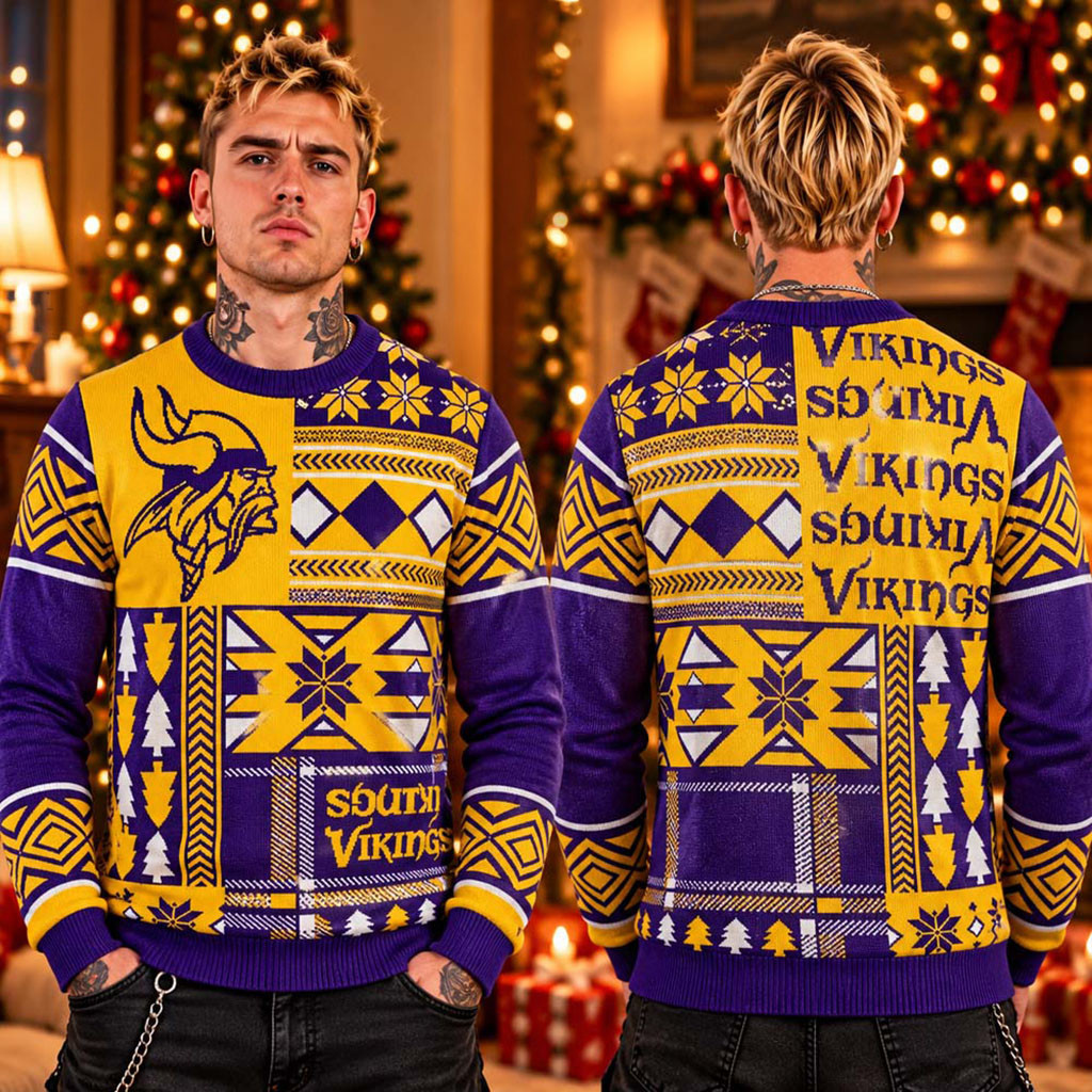 Minnesota Vikings 2026 Xmas Ugly Sweater Vikings Merch Best Christmas Gifts For Boyfriend 1 - Unicasport Minnesota Vikings 2026 Xmas Ugly Sweater Vikings Merch Best Christmas Gifts For Boyfriend