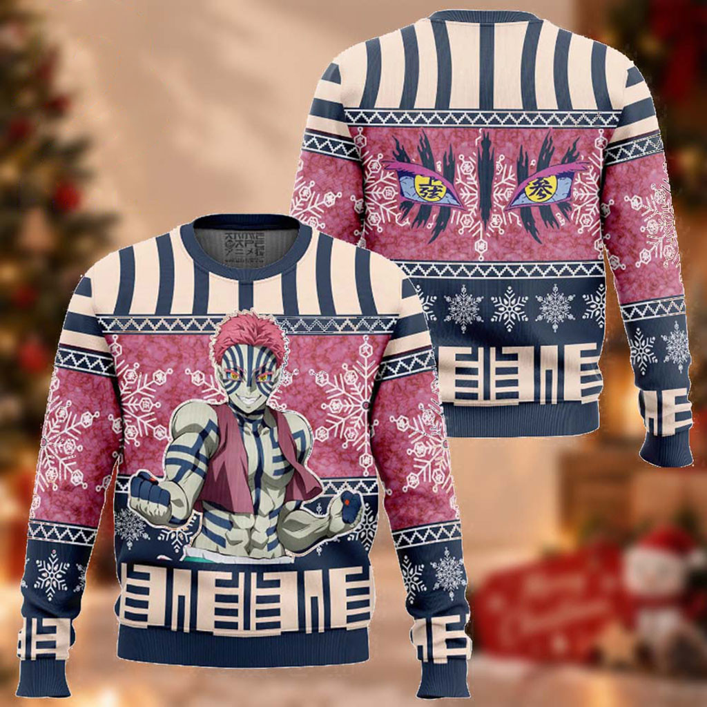 Demon Slayer Akaza Christmas Ugly Sweater Demon Slayer Merch Xmas Gifts For Akaza Fans 1 - Unicasport Demon Slayer Akaza Christmas Ugly Sweater Demon Slayer Merch Xmas Gifts For Akaza Fans