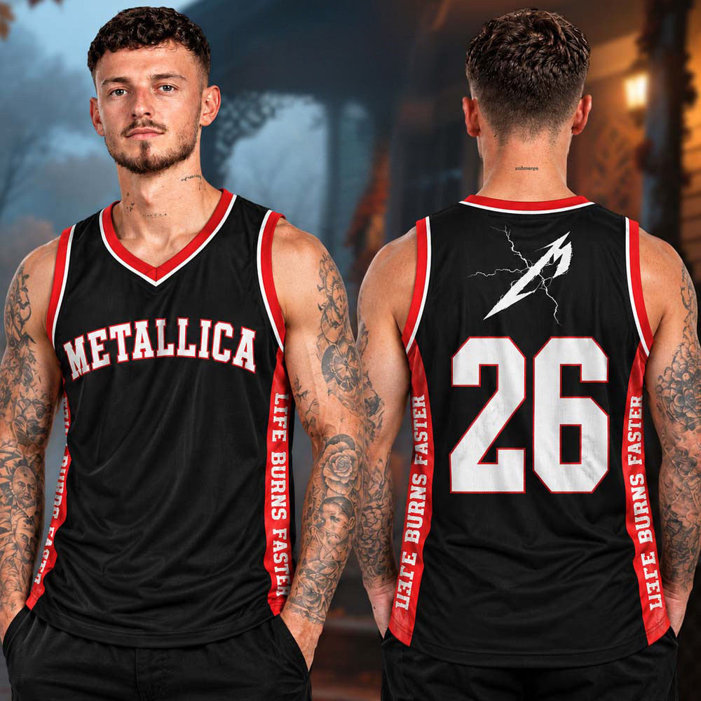 Metallica Merch Life Burns Faster Jersey Metallica Concert Clothing Ideas Metalhead Gifts 1 - Unicasport Metallica Merch Life Burns Faster Jersey Metallica Concert Clothing Ideas Metalhead Gifts