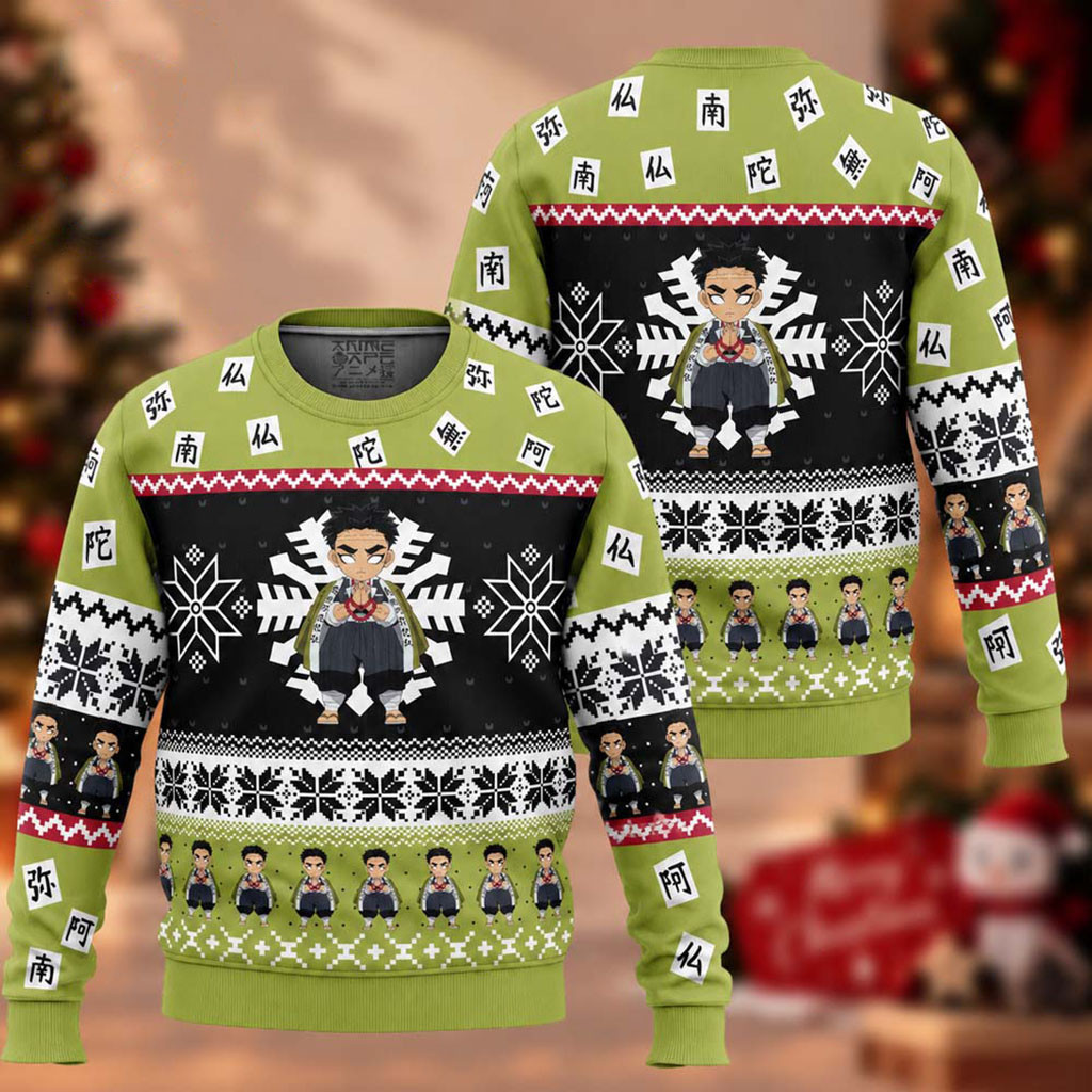 Demon Slayer Gyomei Himejima Chibi Christmas Ugly Sweater Xmas Apparel Gifts For Anime Lovers 1 - Unicasport Demon Slayer Gyomei Himejima Chibi Christmas Ugly Sweater Xmas Apparel Gifts For Anime Lovers