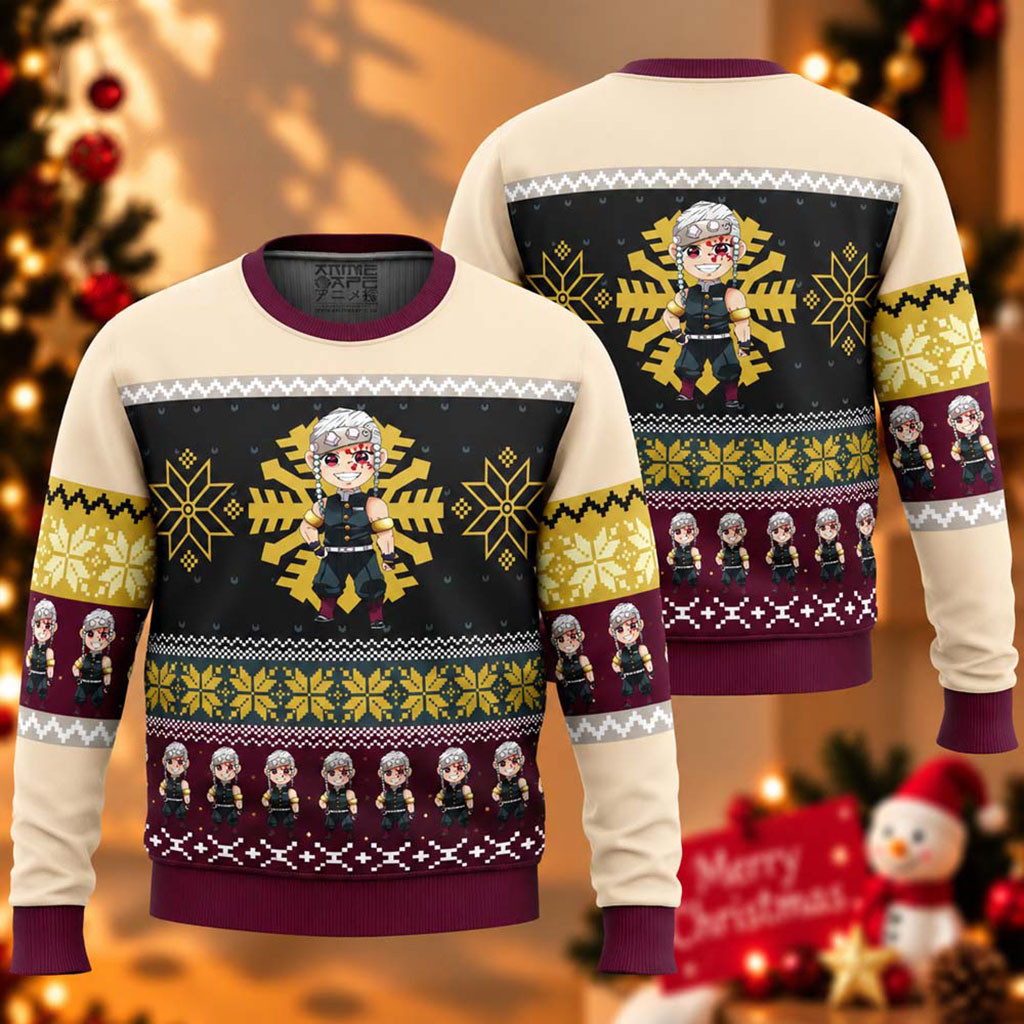 Demon Slayer Tengen Uzui Chibi Christmas Ugly Sweater Anime Clothing Gifts For Xmas 1 - Unicasport Demon Slayer Tengen Uzui Chibi Christmas Ugly Sweater Anime Clothing Gifts For Xmas
