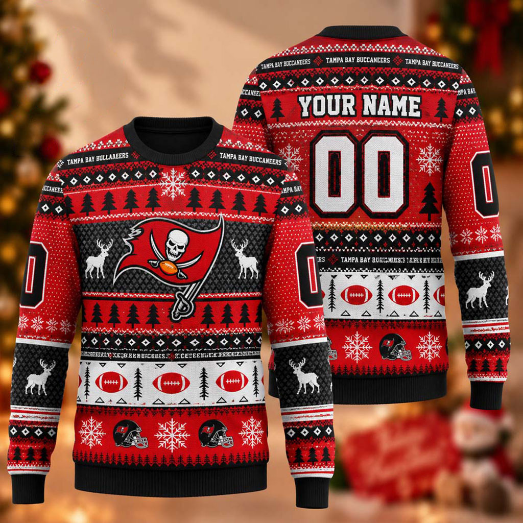 Custom Tampa Bay Buccaneers Football 2026 Ugly Christmas Sweater TB Buccaneers Merch Fan Gear 1 - Unicasport Custom Tampa Bay Buccaneers Football 2026 Ugly Christmas Sweater TB Buccaneers Merch Fan Gear