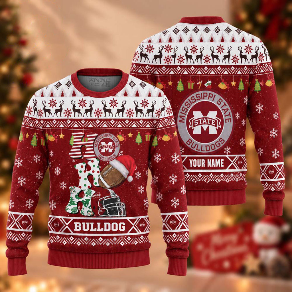 Custom Mississippi State Bulldogs Ho Ho Ho 2026 Xmas Ugly Sweater Mississippi State Bulldogs Merch