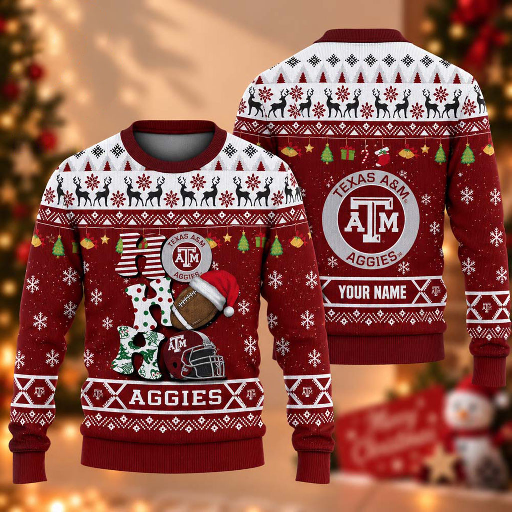 Custom Texas A&M Aggies Ho Ho Ho 2026 Christmas Ugly Sweater Aggies Merch Brother Gifts 1 - Unicasport Custom Texas A&M Aggies Ho Ho Ho 2026 Christmas Ugly Sweater Aggies Merch Brother Gifts