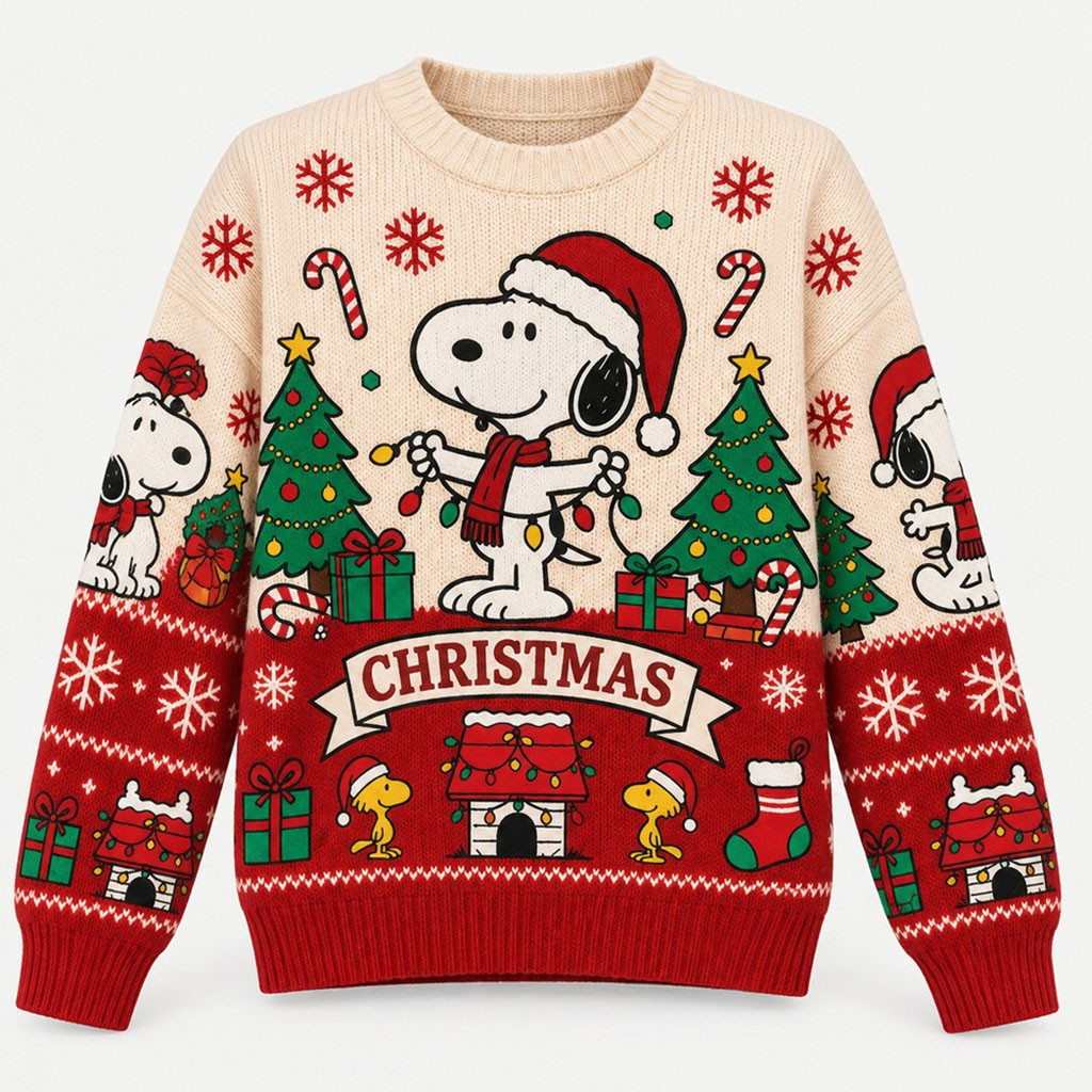 Peanuts Snoopy Winter 2026 Ugly Christmas Sweater Festive Holiday Apparel Gifts for Peanuts Fans 1 - Unicasport Peanuts Snoopy Winter 2026 Ugly Christmas Sweater Festive Holiday Apparel Gifts for Peanuts Fans