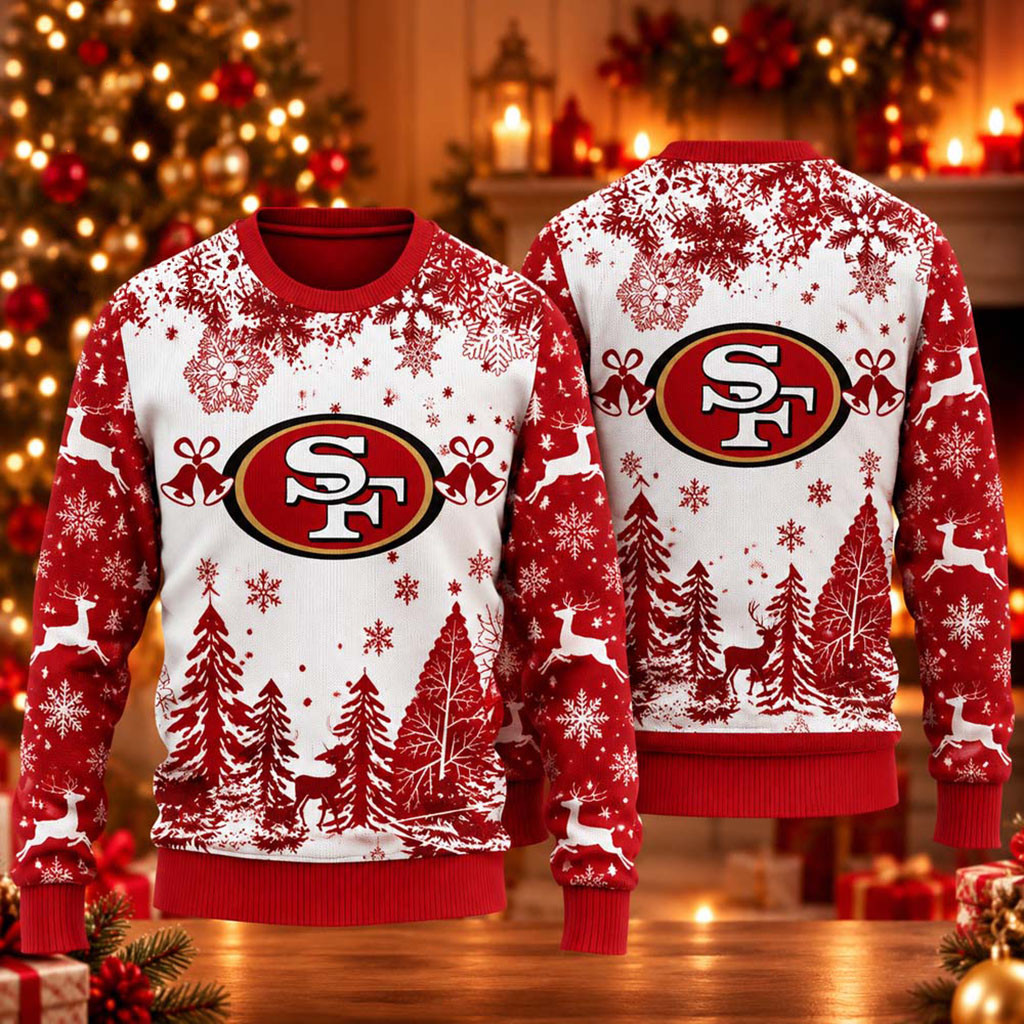 San Francisco 49ers Football 2026 Ugly Christmas Sweater 49ers Merch Gifts For Holiday 1 - Unicasport San Francisco 49ers Football 2026 Ugly Christmas Sweater 49ers Merch Gifts For Holiday