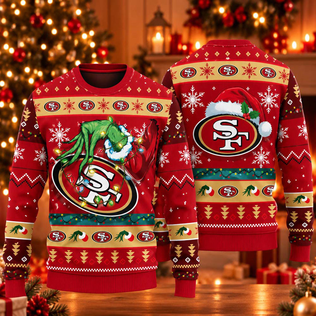 San Francisco 49ers Football 2026 Ugly Xmas Sweater 49ers Merch Christmas Gifts For Husband 1 - Unicasport San Francisco 49ers Football 2026 Ugly Xmas Sweater 49ers Merch Christmas Gifts For Husband