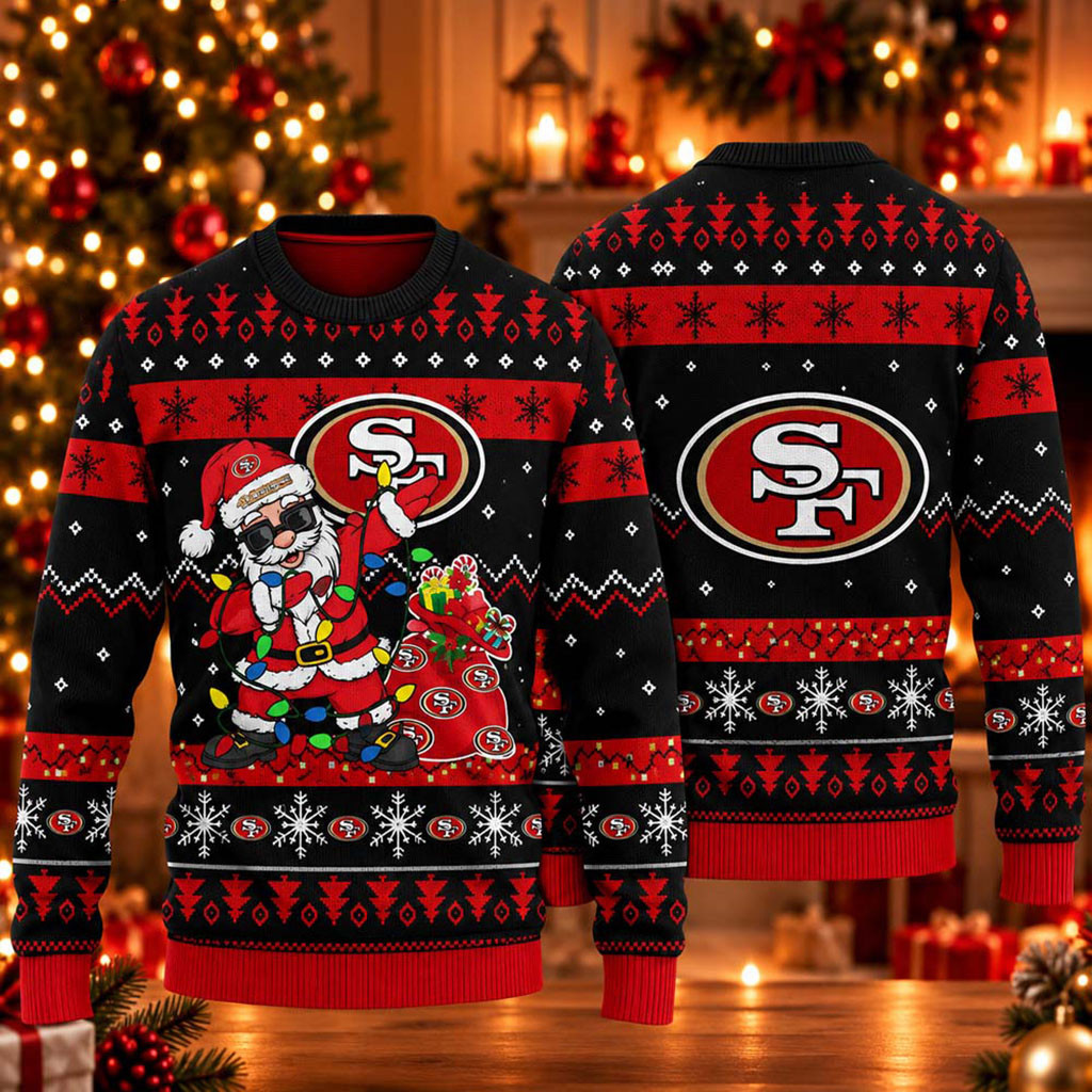 San Francisco 49ers Santa Claus 2026 Ugly Christmas Sweater 49ers Merch Gifts For Xmas 1 - Unicasport San Francisco 49ers Santa Claus 2026 Ugly Christmas Sweater 49ers Merch Gifts For Xmas