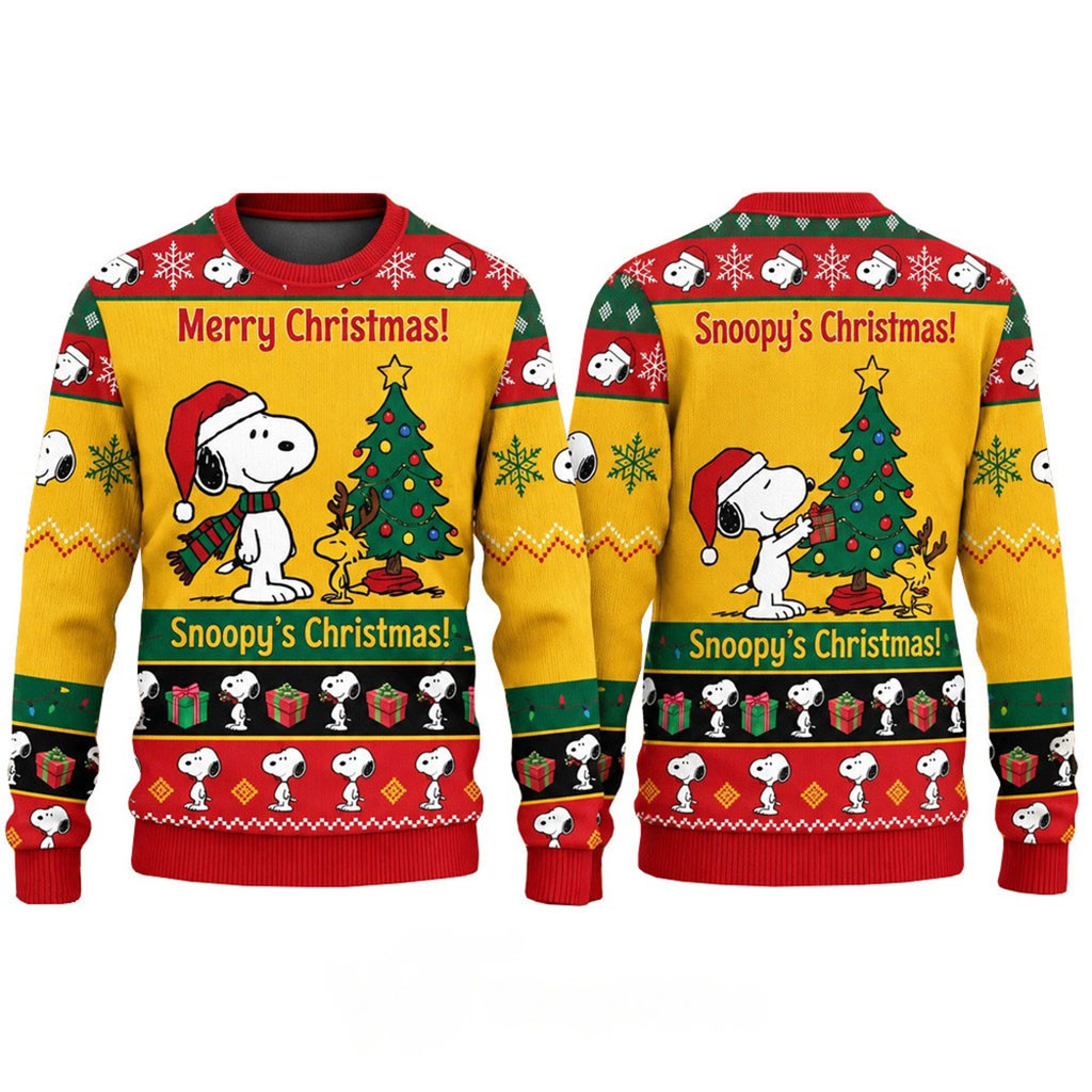 Snoopy's Christmas Yellow 2026 Xmas Ugly Sweater Festive Peanuts Holiday Apparel Gifts For Fans 1 - Unicasport Snoopy's Christmas Yellow 2026 Xmas Ugly Sweater Festive Peanuts Holiday Apparel Gifts For Fans