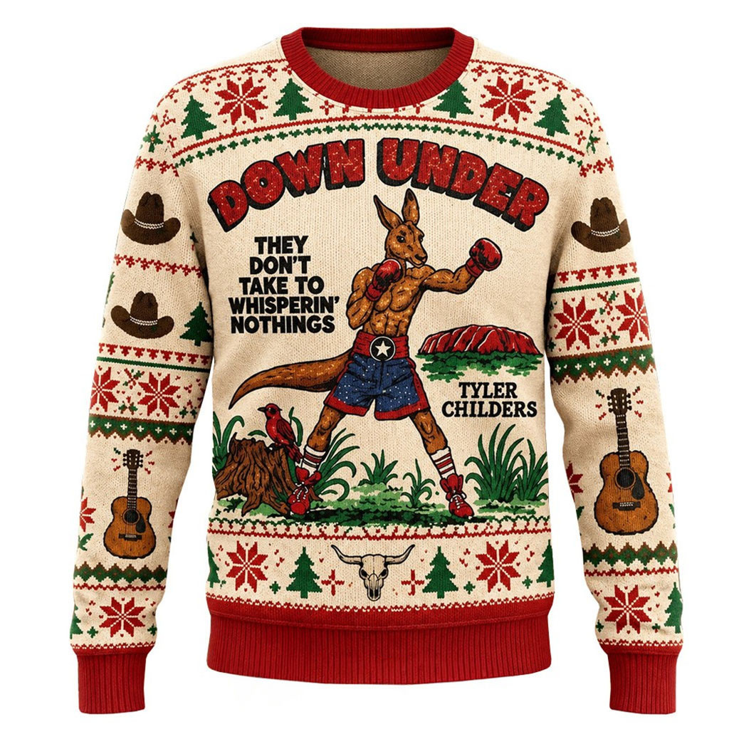 Tyler Childers Snipe Hunt Tour 2026 Kangaroo Boxing Ugly Christmas Sweater Tyler Childers Merch 1 - Unicasport Tyler Childers Snipe Hunt Tour 2026 Kangaroo Boxing Ugly Christmas Sweater Tyler Childers Merch