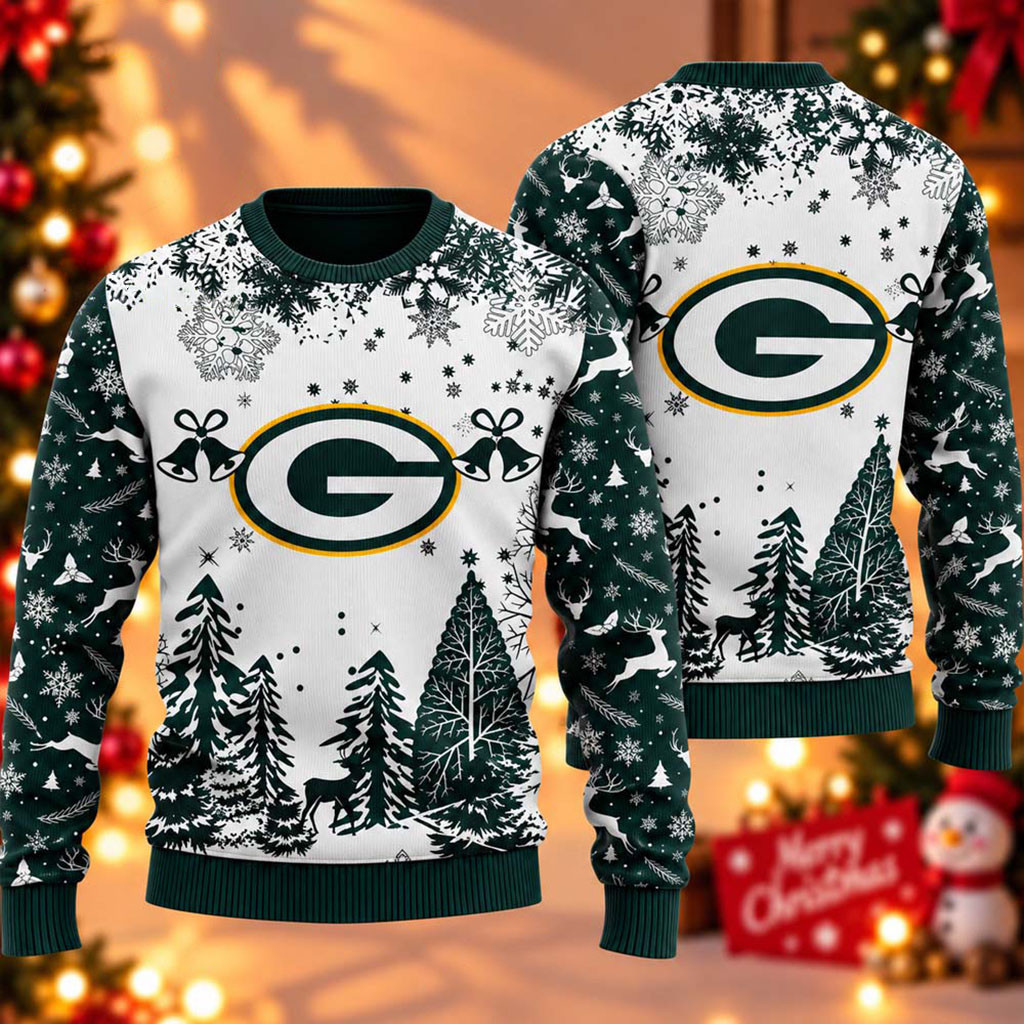 Green Bay Packers Football Christmas Ugly Sweater GB Packers Merch Xmas Presents For Him 1 - Unicasport Green Bay Packers Football Christmas Ugly Sweater GB Packers Merch Xmas Presents For Him