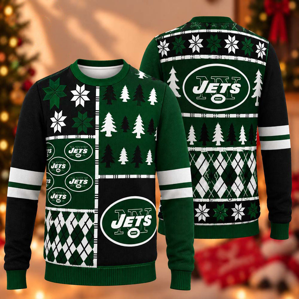 New York Jets Football 2026 Christmas Ugly Sweater NY Jets Merch Gifts For Football Fans 1 - Unicasport New York Jets Football 2026 Christmas Ugly Sweater NY Jets Merch Gifts For Football Fans
