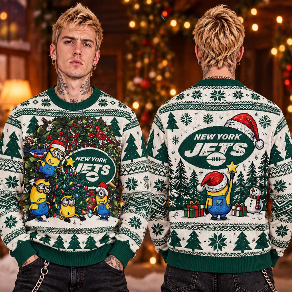 New York Jets x Minion 2026 Christmas Ugly Sweater NY Jets Merch Gifts For Football Lovers 1 - Unicasport New York Jets x Minion 2026 Christmas Ugly Sweater NY Jets Merch Gifts For Football Lovers