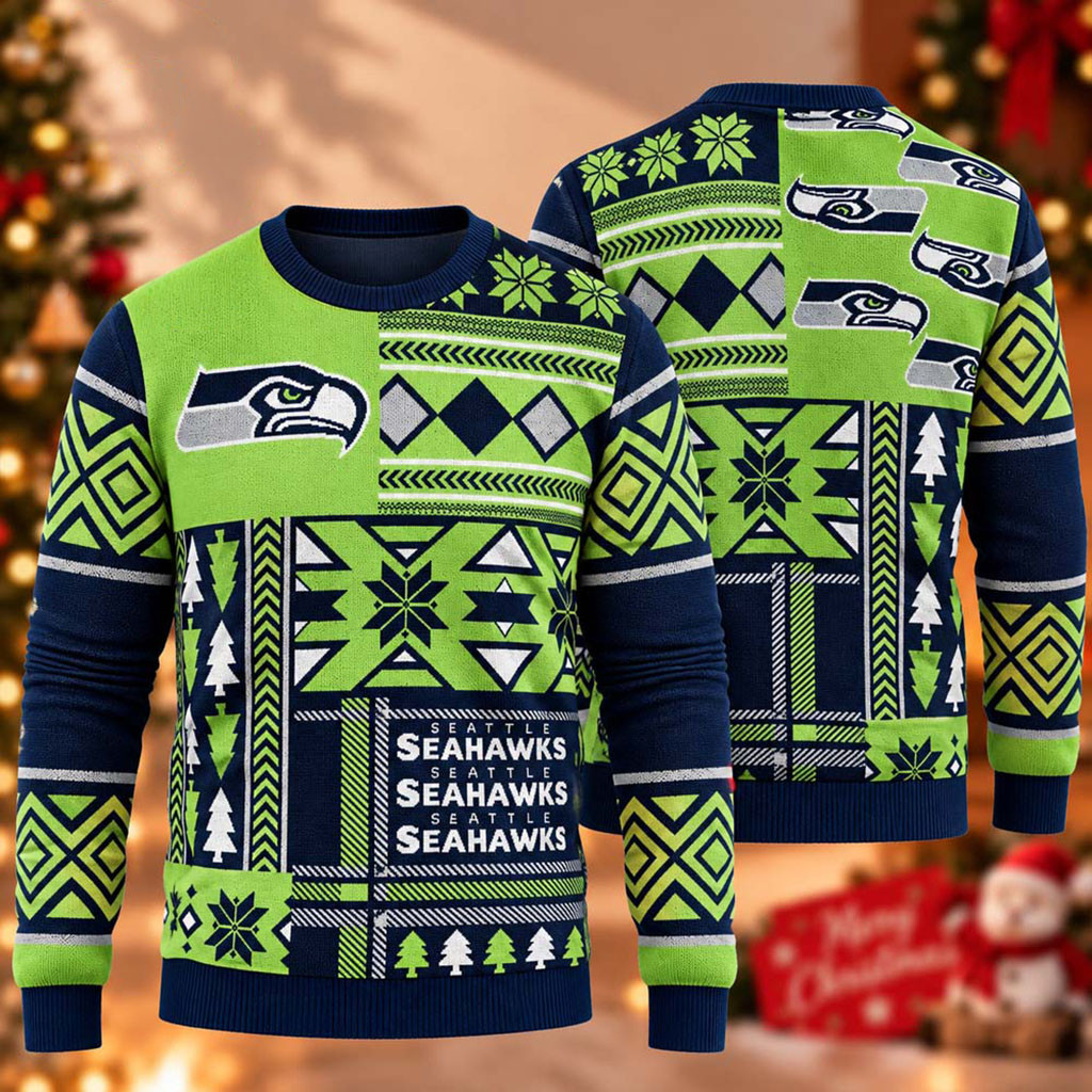 Seattle Seahawks Football 2026 Christmas Ugly Sweater Seahawks Merch Xmas Gifts For Fans 1 - Unicasport Seattle Seahawks Football 2026 Christmas Ugly Sweater Seahawks Merch Xmas Gifts For Fans