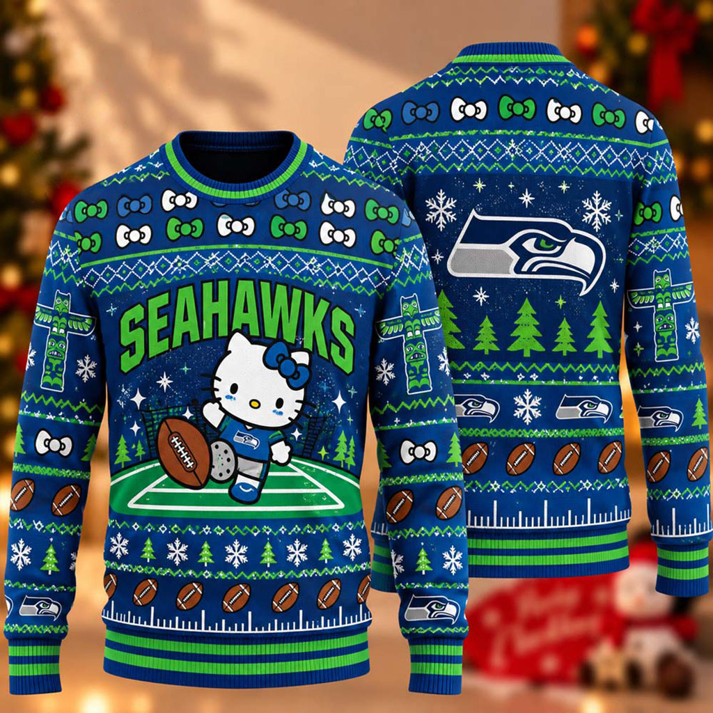Seattle Seahawks x Hello Kitty 2026 Christmas Ugly Sweater Seahawks Merch Gifts For BFF 1 - Unicasport Seattle Seahawks x Hello Kitty 2026 Christmas Ugly Sweater Seahawks Merch Gifts For BFF