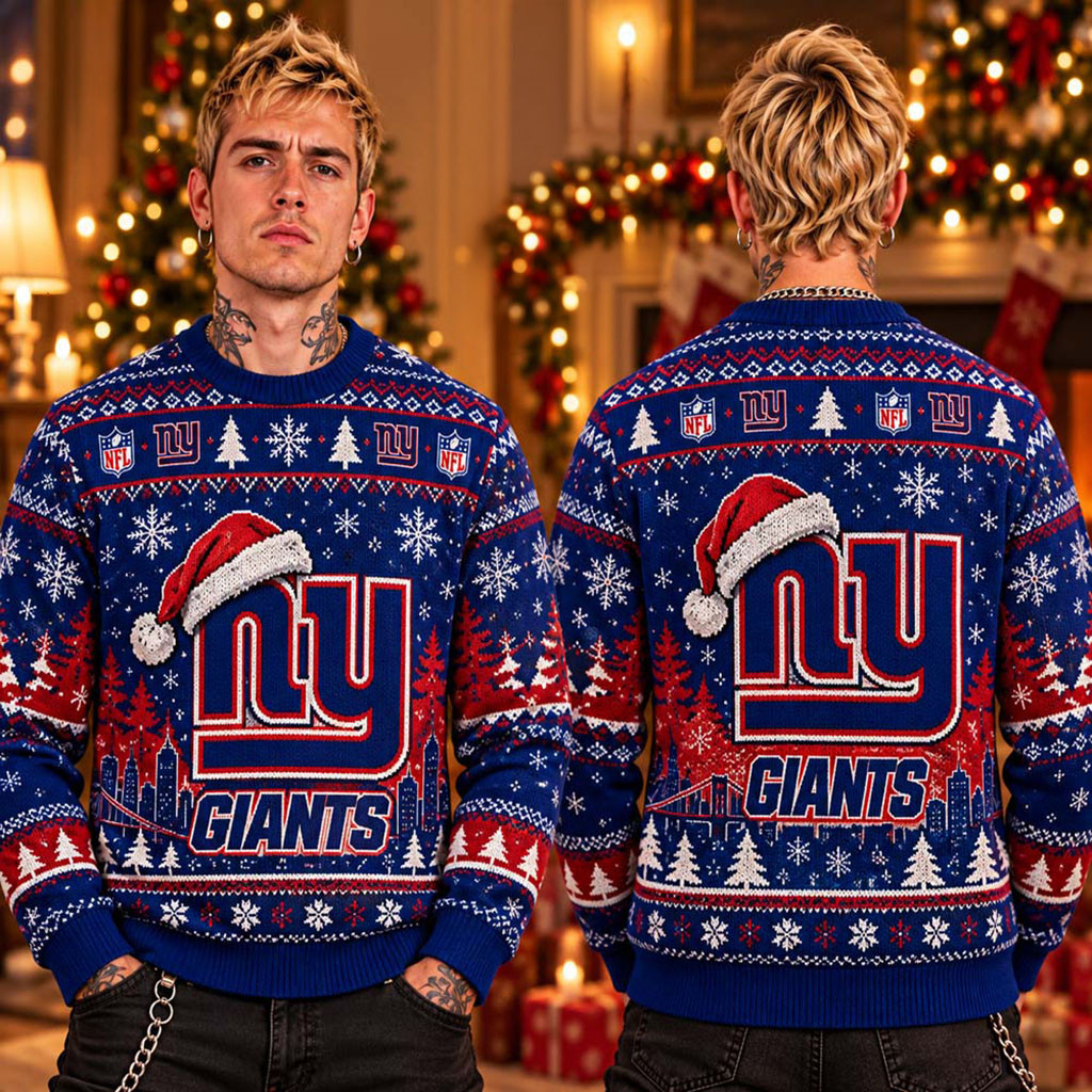 New York Giants Football 2026 Christmas Ugly Sweater NY Giants Merch Presents For Football Fans 1 - Unicasport New York Giants Football 2026 Christmas Ugly Sweater NY Giants Merch Presents For Football Fans