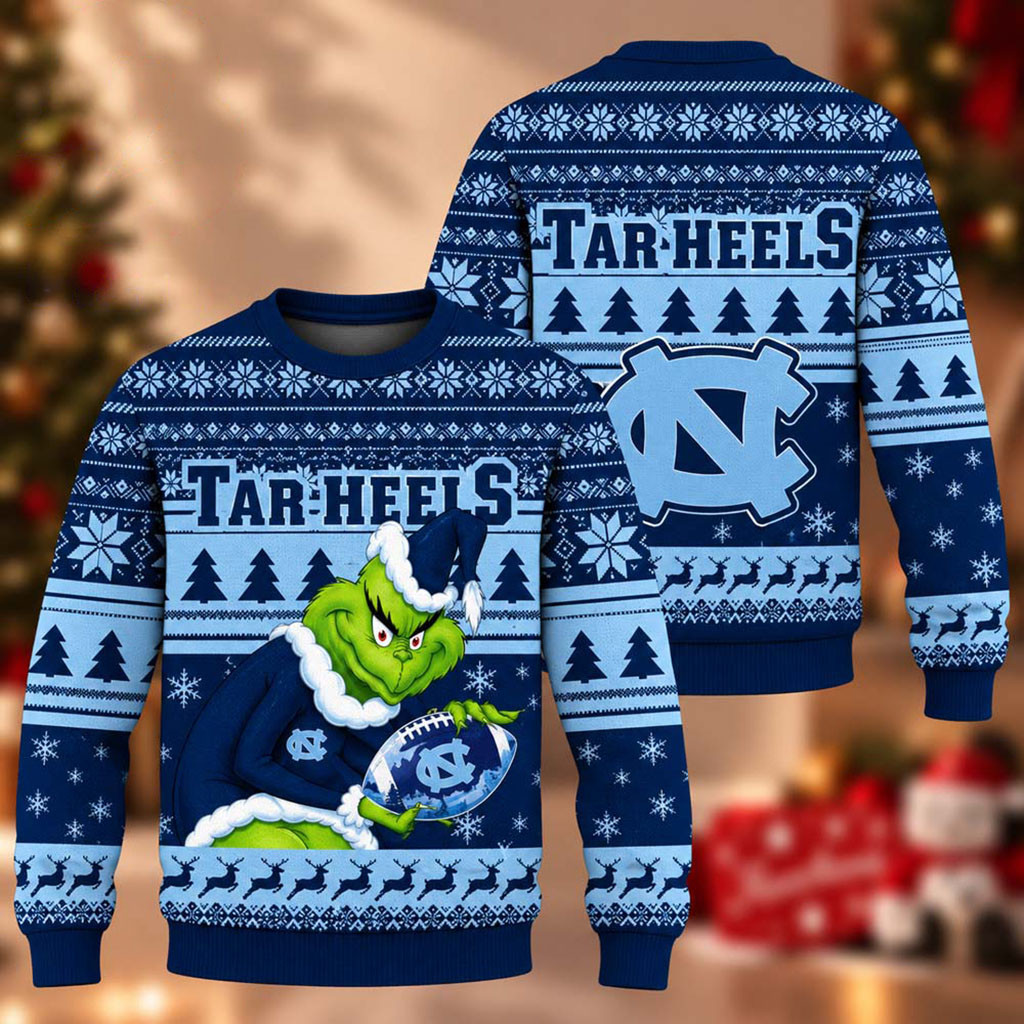North Carolina Tar Heels The Grinch 2026 Christmas Ugly Sweater Tar Heels Merch Xmas Gifts 1 - Unicasport North Carolina Tar Heels The Grinch 2026 Christmas Ugly Sweater Tar Heels Merch Xmas Gifts