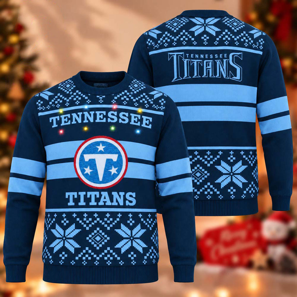 Tennessee Titans Light Up 2026 Christmas Ugly Sweater Tennessee Titans Merch Football Fan Gift 1 - Unicasport Tennessee Titans Light Up 2026 Christmas Ugly Sweater Tennessee Titans Merch Football Fan Gift