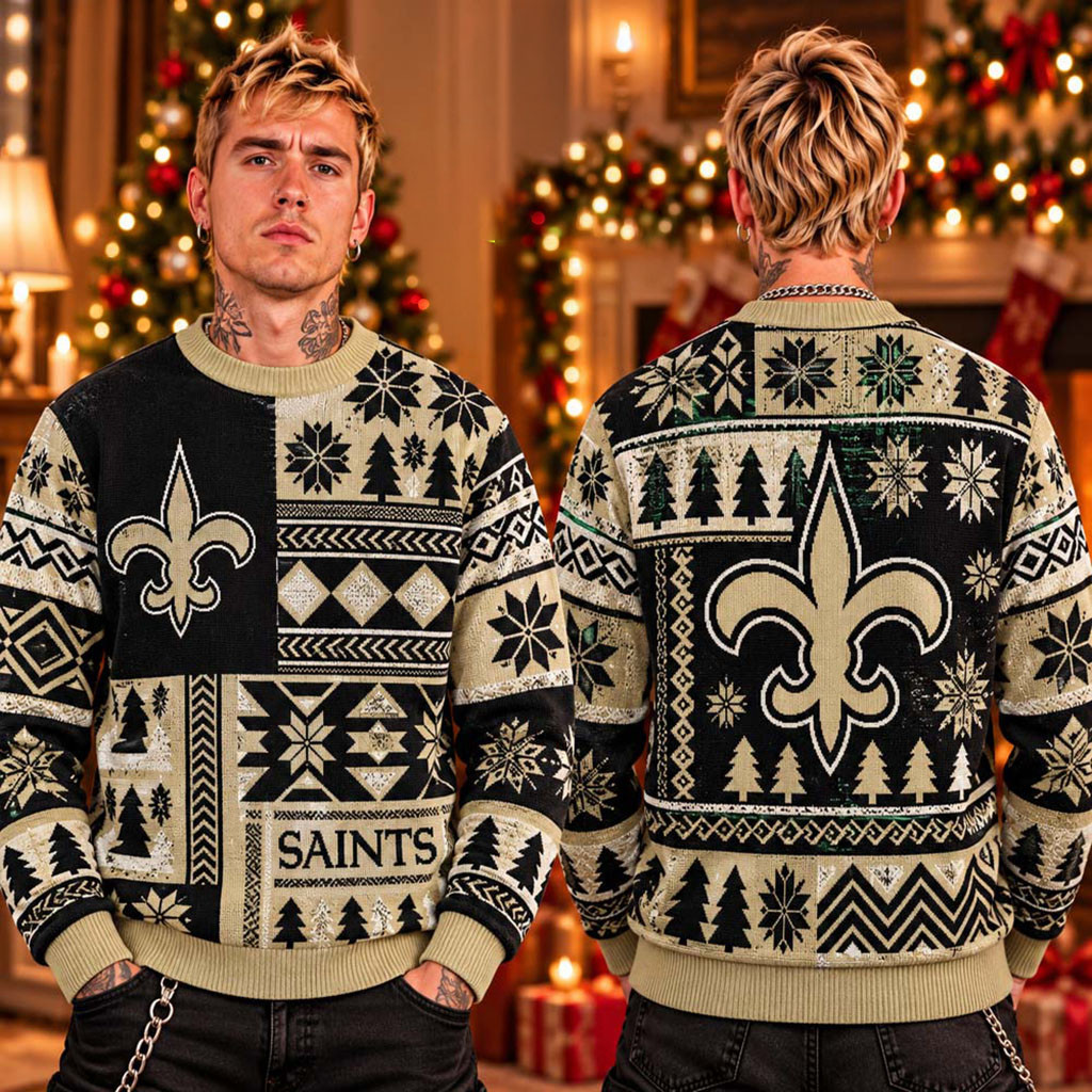 New Orleans Saints 2026 Christmas Ugly Sweater New Orleans Football Merch Husband Gift 1 - Unicasport New Orleans Saints 2026 Christmas Ugly Sweater New Orleans Football Merch Husband Gift