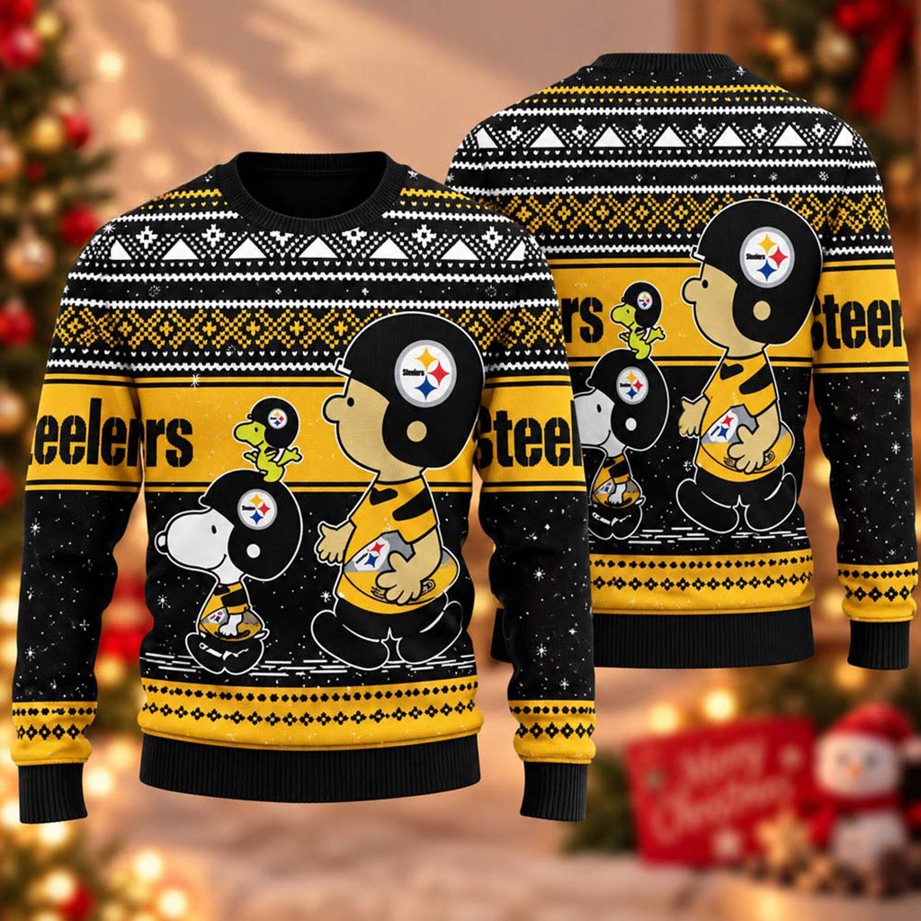 Snoopy Charlie Brown Pittsburgh Steelers 2026 Christmas Ugly Sweater Pittsburgh Steelers Merch 1 - Unicasport Snoopy Charlie Brown Pittsburgh Steelers 2026 Christmas Ugly Sweater Pittsburgh Steelers Merch