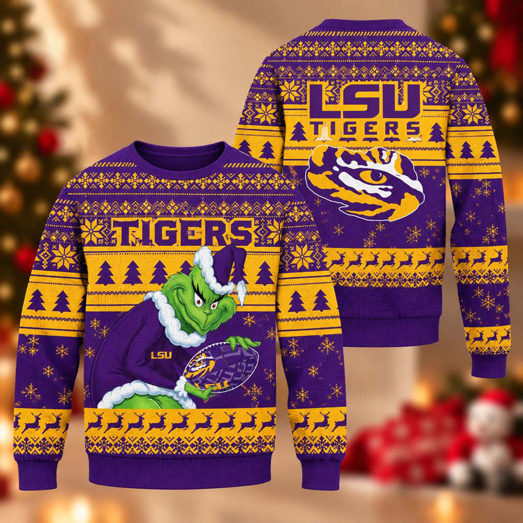 LSU Tigers The Grinch 2026 Christmas Ugly Sweater LSU Tigers Merch Gifts For Holiday 1 - Unicasport LSU Tigers The Grinch 2026 Christmas Ugly Sweater LSU Tigers Merch Gifts For Holiday