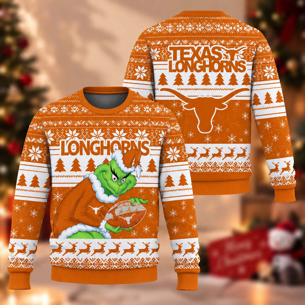 Texas Longhorns The Grinch 2026 Christmas Ugly Sweater Longhorns Merch Xmas Gifts For Fans 1 - Unicasport Texas Longhorns The Grinch 2026 Christmas Ugly Sweater Longhorns Merch Xmas Gifts For Fans