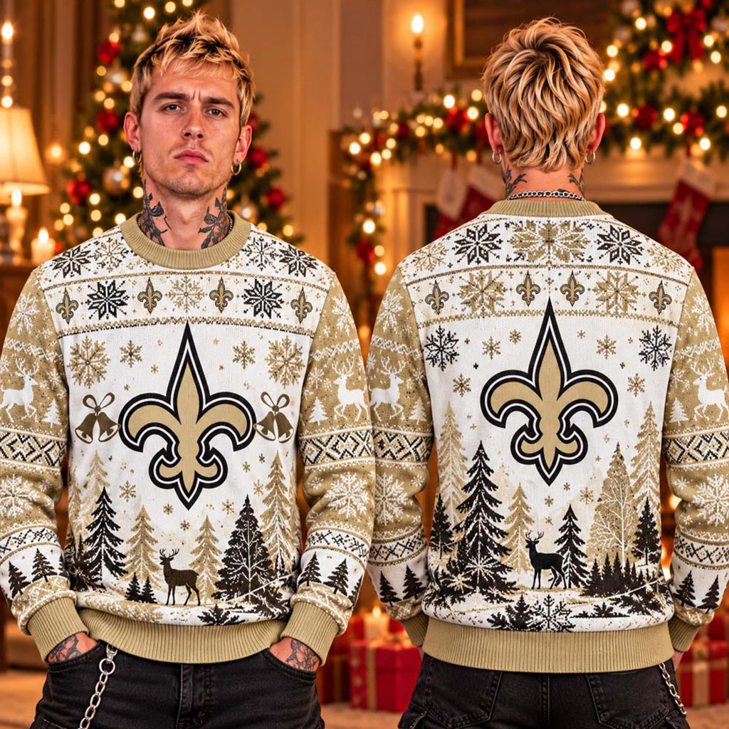 New Orleans Saints Football 2026 Christmas Ugly Sweater New Orleans Saints Merch Fans Gift 1 - Unicasport New Orleans Saints Football 2026 Christmas Ugly Sweater New Orleans Saints Merch Fans Gift