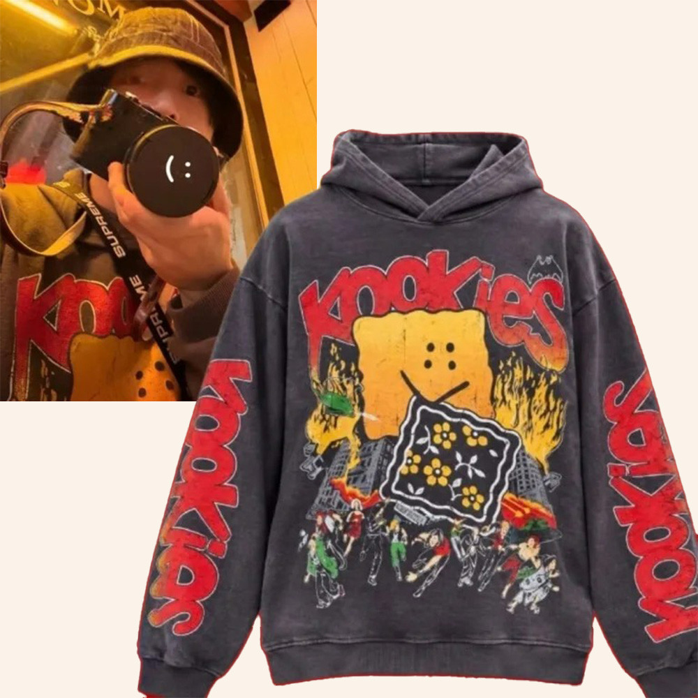 BTS Jungkook Kookies Buster Peckish Rainbowy Hoodie BTS Merch Jungkook Outfits For Army