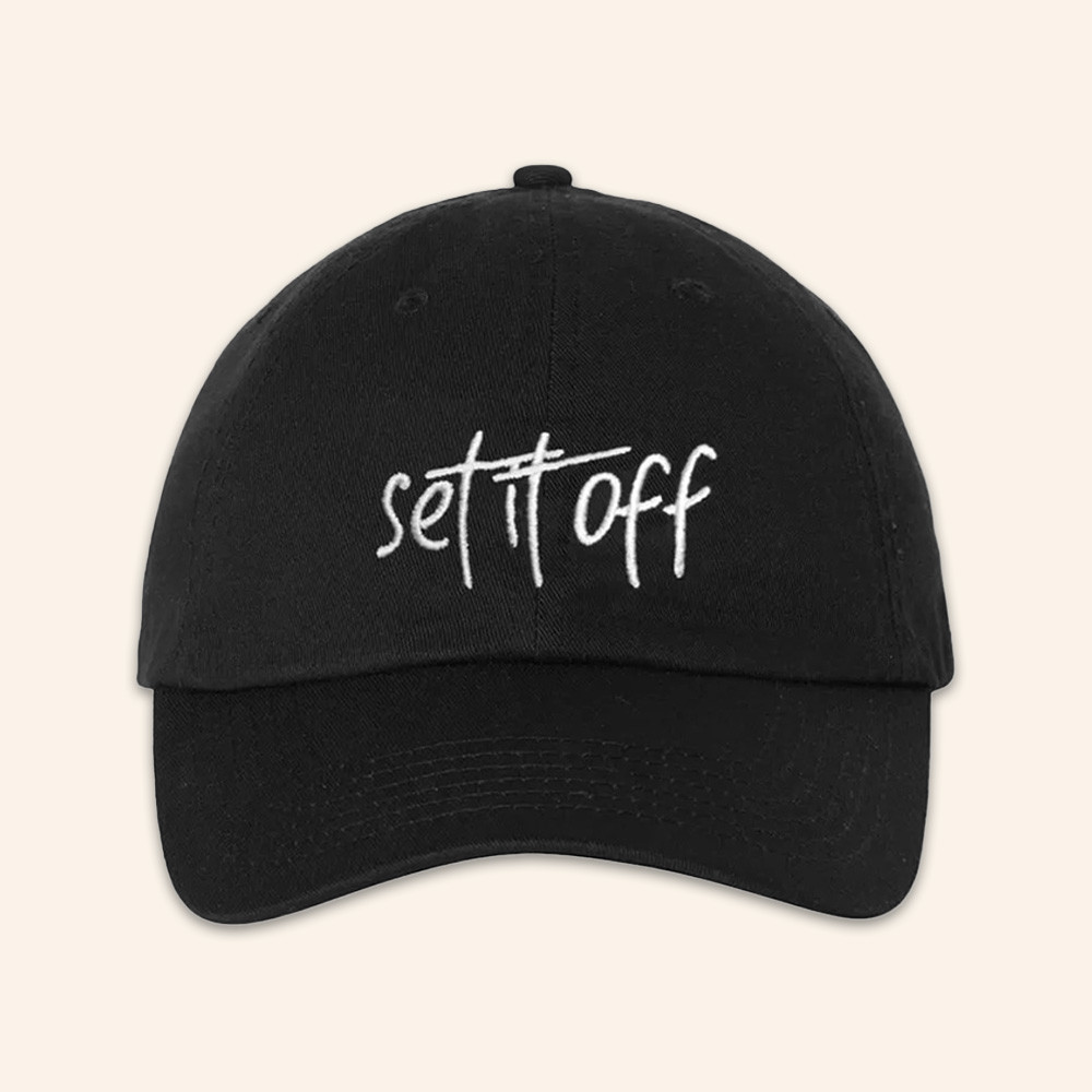 Set It Off Merch White Logo Hat Set It Off Baseball Cap Concert Outfits Gifts For Boyfriend
